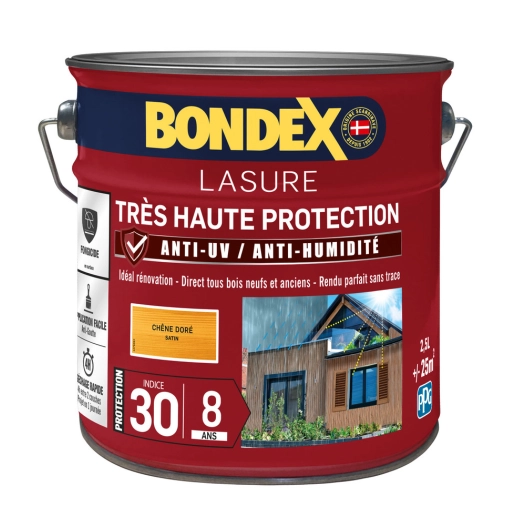 lasure très haute protection 8 ans satin 2.5l lasure très haute protection 8 ans satin 2.5l - bondex