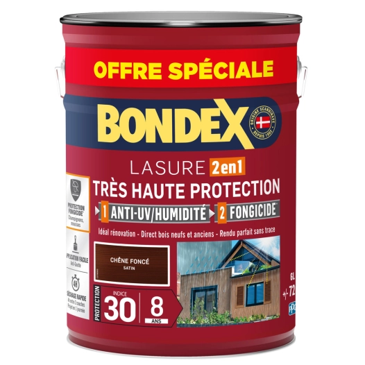 lasure 8 ans très haute protection satiné bidon 5l +20% gratuit lasure 8 ans très haute protection satiné bidon 5l +20% gratuit 
