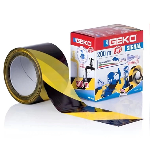ruban de signalisation rubalise jaune et noir 70 mm x 20 m ruban de signalisation rubalise jaune et noir 70 mm x 20 m - geko