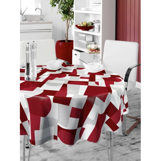 nappe ronde polyester ø160 cm nuance rouge sur cintre nappe ronde polyester ø160 cm nuance rouge sur cintre - access deco