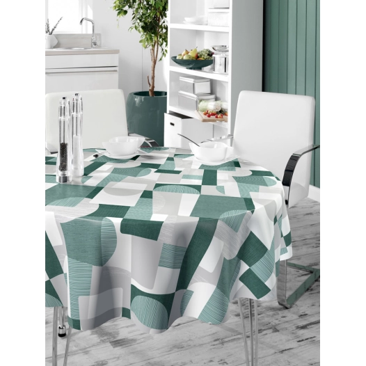nappe ronde polyester ø160 cm nuance vert sur cintre nappe ronde polyester ø160 cm nuance vert sur cintre - access deco