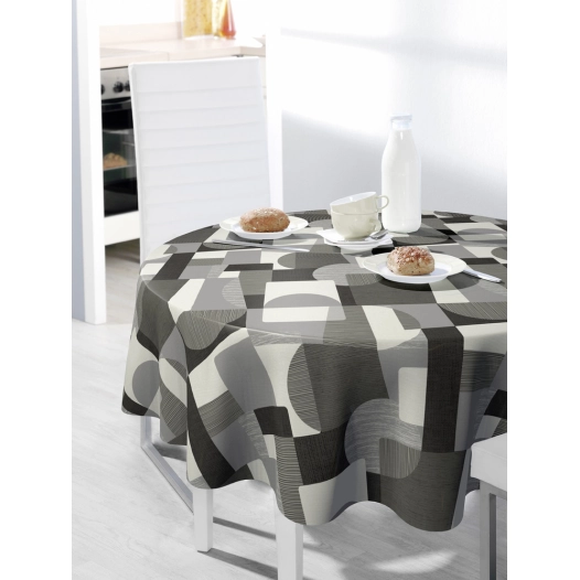nappe ronde polyester ø160 cm nuance gris sur cintre nappe ronde polyester ø160 cm nuance gris sur cintre - access deco