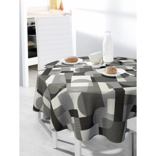 nappe ronde polyester ø160 cm nuance gris sur cintre nappe ronde polyester ø160 cm nuance gris sur cintre - access deco