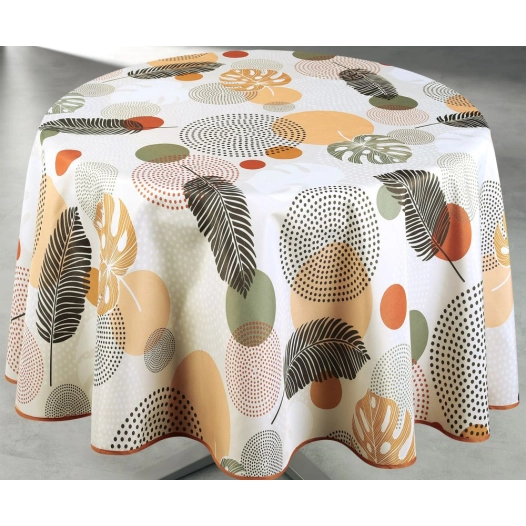 nappe ronde polyester ø160 cm soana beige sur cintre nappe ronde polyester ø160 cm soana beige sur cintre - access deco