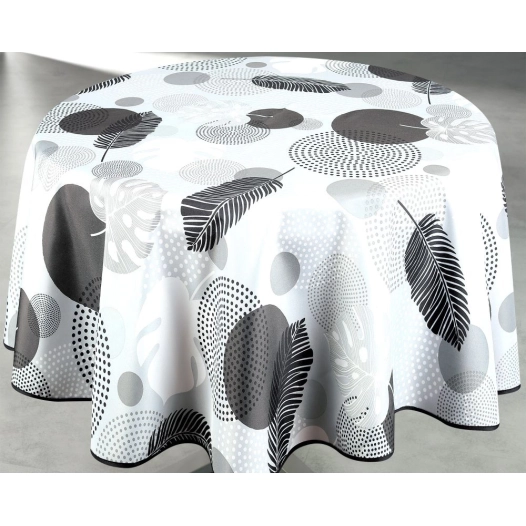 nappe ronde polyester ø160 cm soana gris sur cintre nappe ronde polyester ø160 cm soana gris sur cintre - access deco