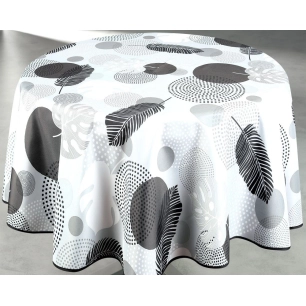 nappe ronde polyester ø160 cm soana gris sur cintre nappe ronde polyester ø160 cm soana gris sur cintre - access deco