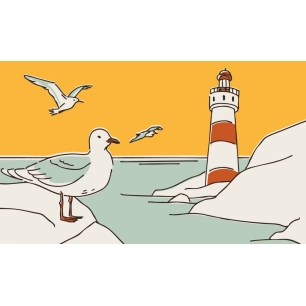 tapis velvet lighthouse jaune orange 45 x 75 cm tapis velvet lighthouse jaune orange 45 x 75 cm - mercury