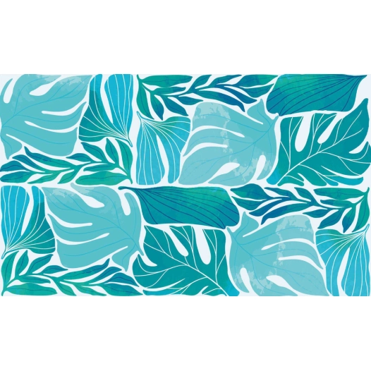 tapis velvet deco leaves 45 x 75 cm tapis velvet deco leaves 45 x 75 cm - mercury