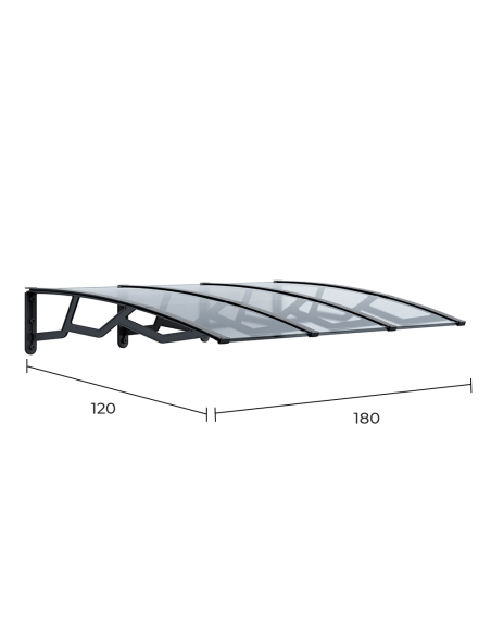 Auvent Polycarbonate 120x180 cm Protection solaire et pluie, design moderne - ART PLAST