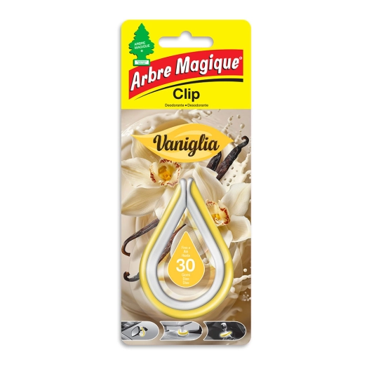 désodorisant pour voiture, modèle clip, parfum vaniglia
