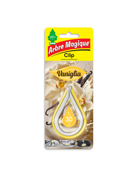 Désodorisant Voiture Clip Vaniglia Parfum Vanille Longue Durée - ARBRE MAGIQUE