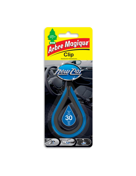 Désodorisant Voiture ARBRE MAGIQUE Clip Parfum longue durée 'New Car' en clip - ARBRE MAGIQUE
