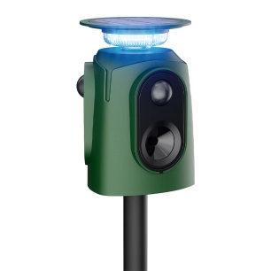 répulsif solaire d'animaux, à ultrasons et avec lumière 360° garden keeper