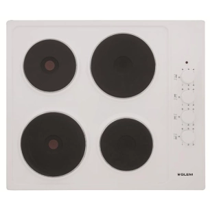 glem table de cuisson électrique gtl640wh - glem