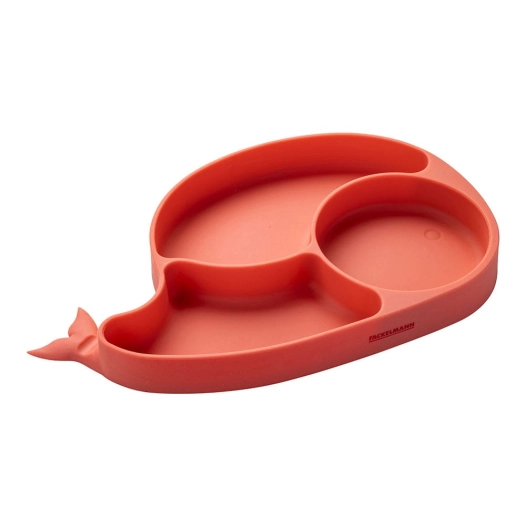 assiette en silicone en forme de baleine corallienne avec ventouse