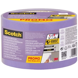 ruban masquage surface dã©licate 36 mm x 41 m lot de 2 - gpi 3m bricolage et batiment