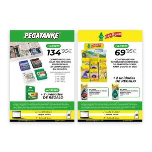 dépliant promotionnel pegatanke et arbre magique, espagnol