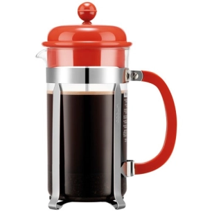 cafetiere a piston 8 tasses rouge & inox - bodum