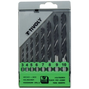 forets bois 3 pointes 3 a 10mm coffret de 8 - tivoly