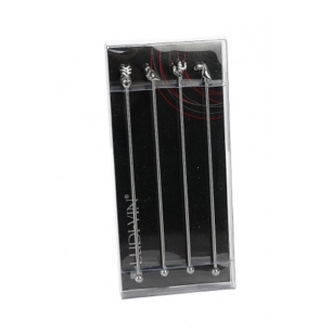 set de 4 mã©langeurs ã  cocktail tropic argent ludi-vin - vinolem ld