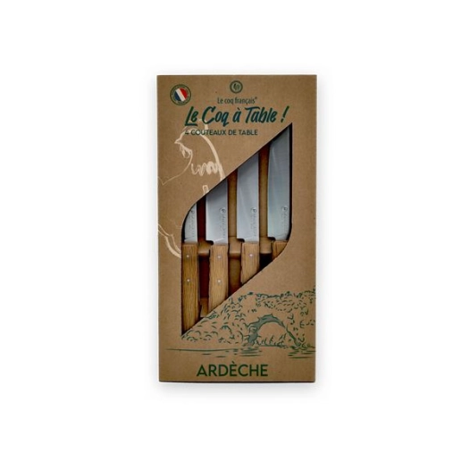 coffret 4 couteaux le coq ã  table ardã¨che - chãªne - french touch arts ld