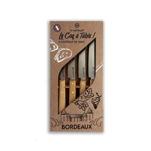 coffret 4 couteaux le coq ã  table bordelais - chãªne - french touch arts ld