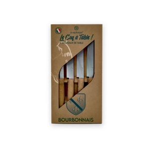 coffret 4 couteaux le coq ã  table bourbonnais - chãªne - french touch arts ld