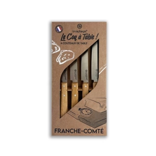 coffret 4 couteaux le coq ã  table franche-comtã© - chãªne - french touch arts ld