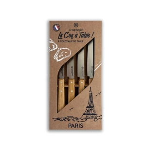 coffret 4 couteaux le coq ã  table parisien - chãªne - french touch arts ld