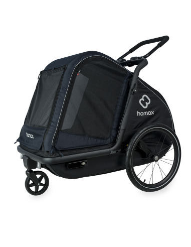 Remorque pour chien Pluto L avec suspension ajustable et châssis pliable - HAMAX
