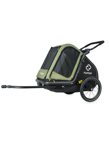 Remorque vélo pour chien Pluto M avec suspension et châssis pliable - HAMAX