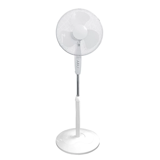 Ventilateur sur pied 50 W, Ø 40 cm, 3 VITESSES, BASE RONDE, BLANC, 40 x 40 x 120 cm