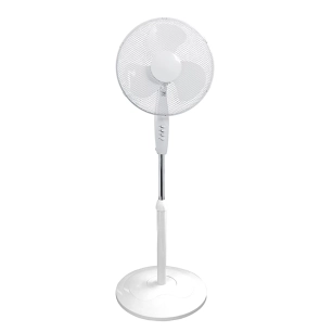 Ventilateur sur pied 50 W, Ø 40 cm, 3 VITESSES, BASE RONDE, BLANC, 40 x 40 x 120 cm