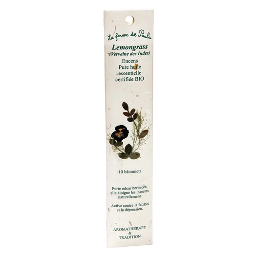 encens indien verveine des indes bio x 10 - ecodis