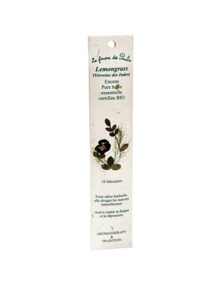 encens indien verveine des indes bio x 10 - ecodis