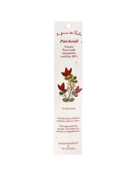 encens indien patchouli bio x 10 - ecodis