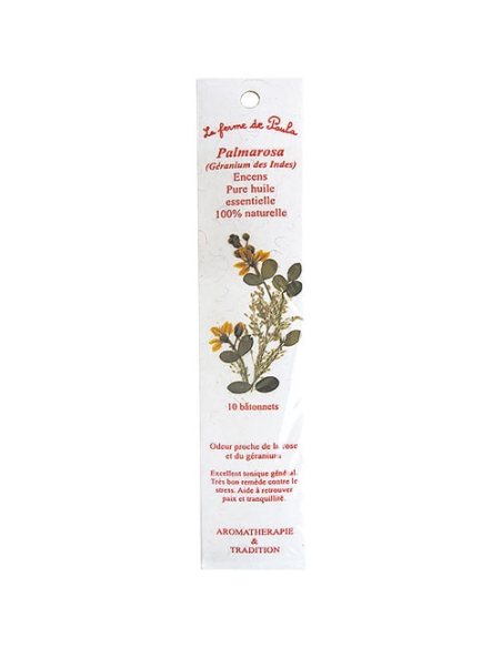 encens indien geranium des indes bio palmarosa x 10 - ecodis