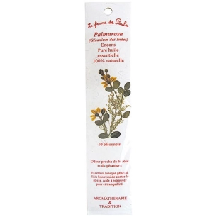 encens indien geranium des indes bio palmarosa x 10 - ecodis