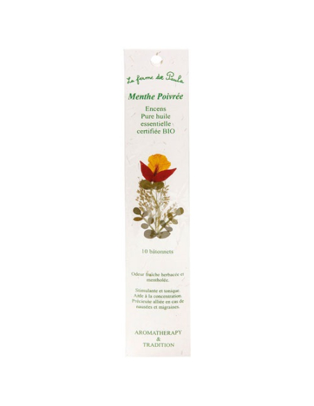 encens indien menthe poivree bio x 10 - ecodis