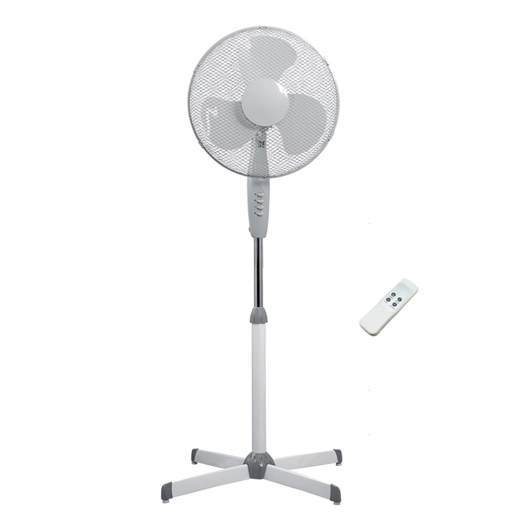 ventilateur sur pied, 50 w, ø 40 cm, 3 vitesses, base à pales, blanc, 40 x 40 x 120 cm