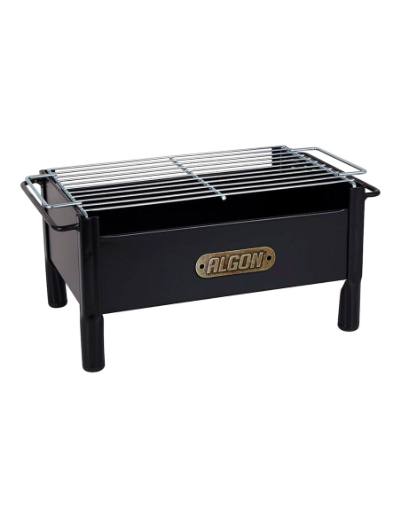 barbecue de table en fonte avec grille en acier inoxydable, 33 x 23 x 19 cm