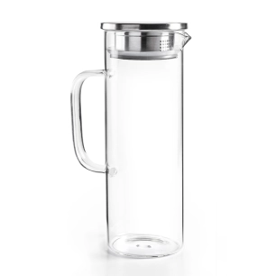 pichet en acier borosilicate et acier inoxydable pour réfrigérateur 1,5 l