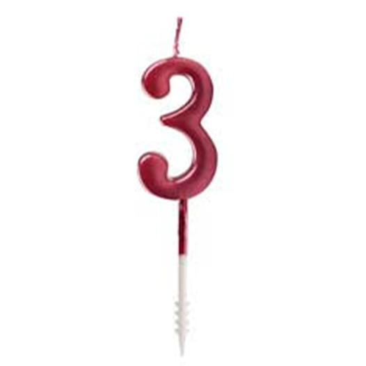 bougie rouge brillante nº 3