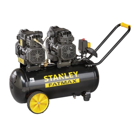 compresseur professionnel - sans huile - horizontal - silencieux - 50 l / 3 ch / 8 bar