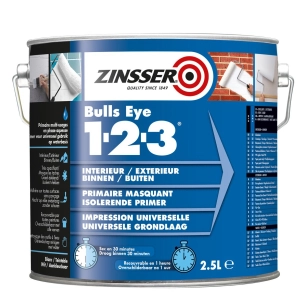 primaire zinsser bulls eye 1-2-3 blanc 2,5l - rust-oleum