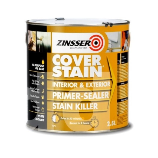 primaire zinsser cover stain blanc 2,5l - rust-oleum
