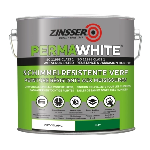 peinture zinsser permawhite mat velours blanc 2,5l - rust-oleum