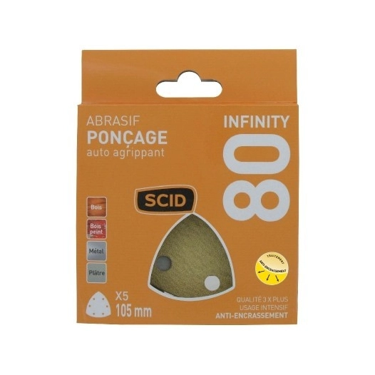 Patin delta auto-agrippant 105 mm 6 trous 80 5