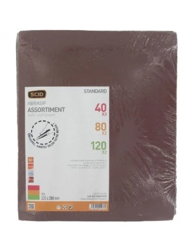 Papier corindon auto-agrippant 230 x 280 mm 40 x 2 / 80 x 2 / 120 x 2 6