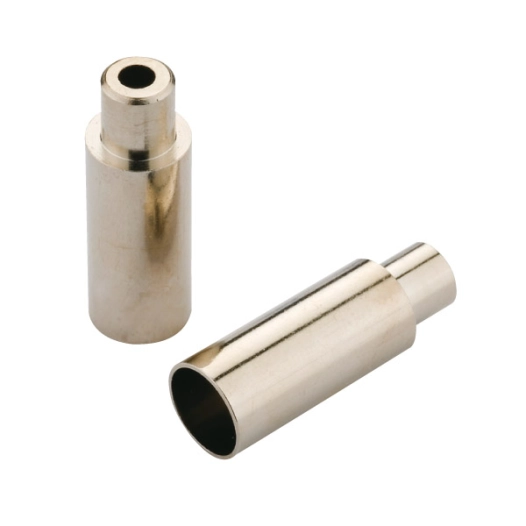 End caps Open - 5mm Brake (4mm Road cable stops) - brass (100pcs) - Chrome